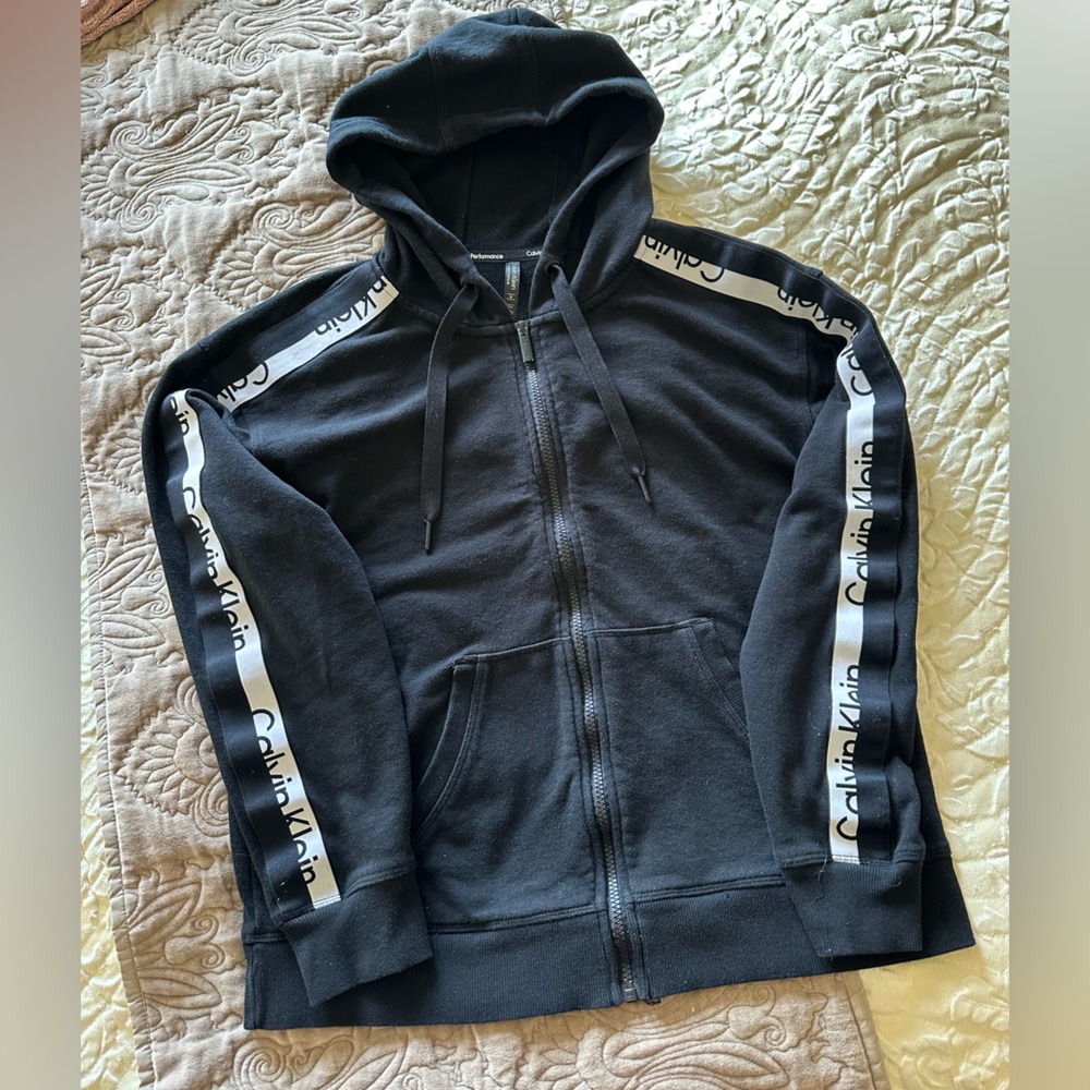 Calvin Klein Women’s Performance Logo Tape Zip Hoodie M
